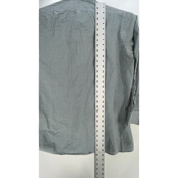 Van Heusen Shirt Mens Size 15.5 32/33 Green Gray White Checkered Button Up STAIN - Picture 4 of 7